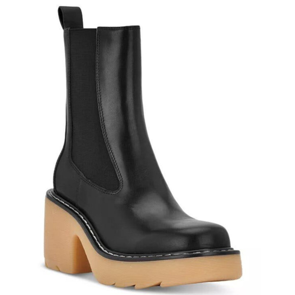 Marc Fisher Fredy Boot Leather Mid Calf Black NEW 9.5 - Picture 1 of 7